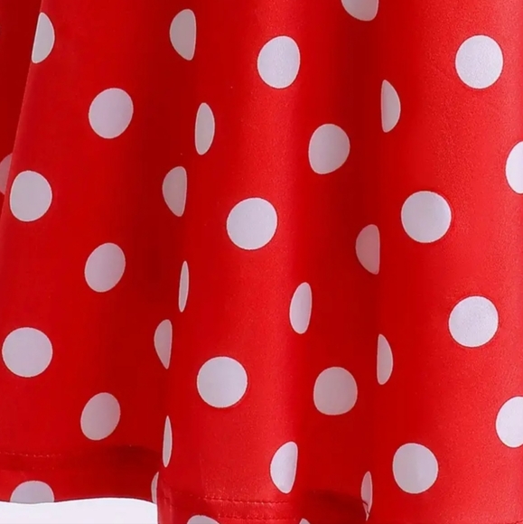 Girls Minnie Style Polka Dot Dress. Red, Blk, Wht Sz 4-5. Not official Disney. - Picture 3 of 6